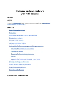 Malware and Anti-Malware (Fun with Trojans)