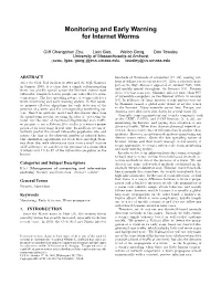 Monitoring and Early Warning for Internet Worms