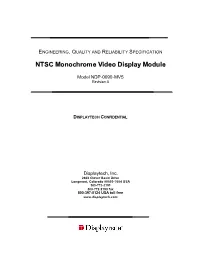 NTSC Monochrome Video Display Modul Ee
