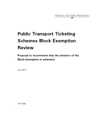 OFT1255 Public Transport Ticketing Schemes Block Exemption