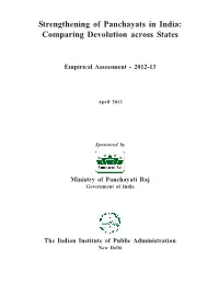 Strengthening of Panchayats in India: Comparing Devolution Across States