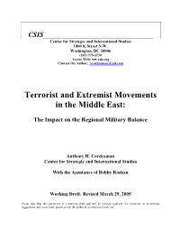 Terrorist and Extremist Movements in the Middle East: the Impact on The