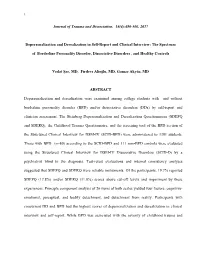 The Axis-I Dissociative Disorder Comorbidity of Borderline