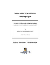 The Effect of Central Bank Credibility on Forward Guidance in an Estimated New Keynesian Model