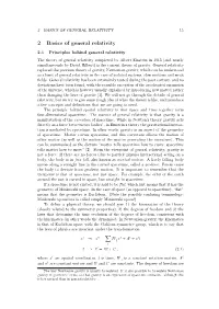2 Basics of General Relativity 15