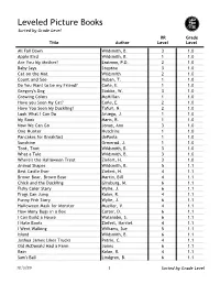 Book List Sorted by Grade Level