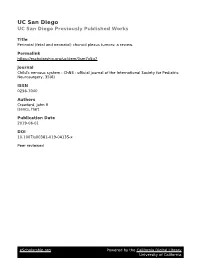 Choroid Plexus Tumors: a Review