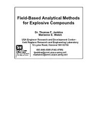 Field-Based Analytical Methods for Explosive Compounds