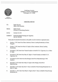 Rotational Health Warnings for Cigarettes File No