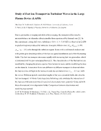 Study of Fast Ion Transport in Turbulent Waves in the Large Plasma Device (LAPD)