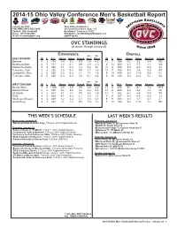 2014-15 OVC Basketball Notes.Indd
