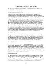 Appendix a – Stream Sediments