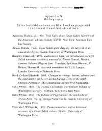 Appendix N Bibliography Selected Publications on Klallam Language