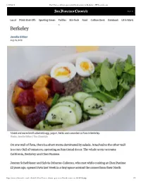 Chez Panisse Alumni Open Casual Lunch Counter in Berkeley - Sfchronicle.Com