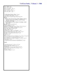 Coil Line Index - Volume 1 - 1988