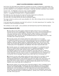 GUIDE to ADAPTED SWIMMING CLASSIFICATIONS Swimming Is