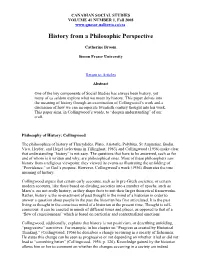 History from a Philosophic Perspective