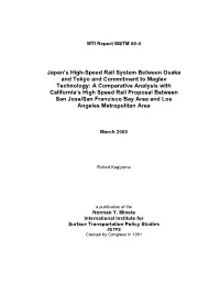 Japan's High-Speed Rail System Between Osaka