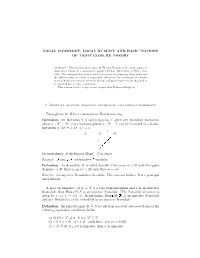Local Comology, Local Duality and Basic Notions of Tight Closure Theory