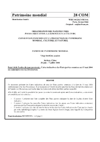 Patrimoine Mondial 28 COM
