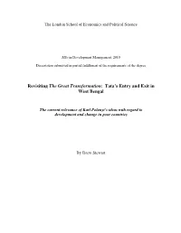 Revisiting the Great Transformation: Tata's Entry and Exit in West Bengal