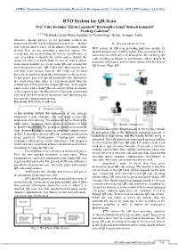 RTO System for QR Scan Prof