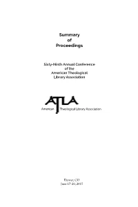 Summary of Proceedings