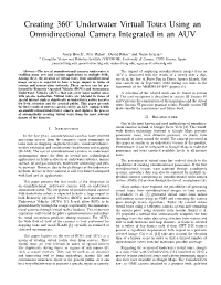 Underwater Virtual Tours Using an Omnidirectional Camera Integrated in an AUV