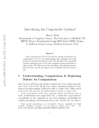 Introducing the Computable Universe