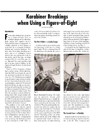 Karabiner Breakings When Using a Figure-Of-Eight Neville Mcmillan