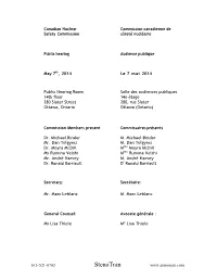 May 7 and 8, 2014 Public Hearing Transcript