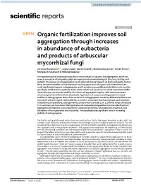 Organic Fertilization Improves Soil Aggregation Through Increases In
