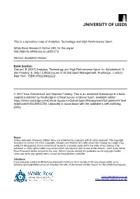 Analytics, Technology and High Performance Sport