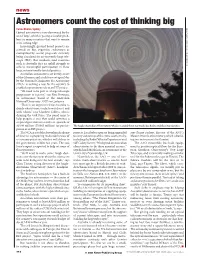 Astronomers Count the Cost of Thinking