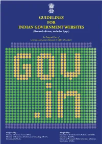 GUIDELINES for INDIAN GOVERNMENT WEBSITES (Revised Edition, Includes Apps)
