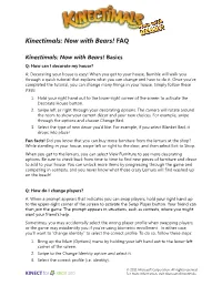 Kinectimals: Now with Bears! FAQ