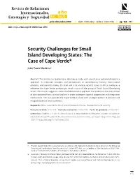 Security Challenges for Small Island Developing States: the Case of Cape Verde*