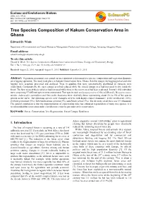 Tree Species Composition of Kakum Conservation Area in Ghana