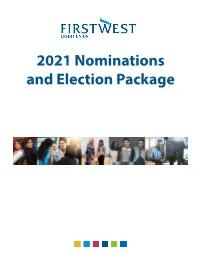 2021 Nominations and Election Package Table of Contents