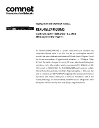 Rlxe4ge24modms Hardened Layer 3 Managed 10 Gigabit Modular Ethernet Switch