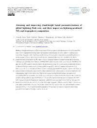 Assessing and Improving Cloud-Height Based Parameterisations of Global Lightning Flash Rate, and Their Impact on Lightning-Produced Nox and Tropospheric Composition