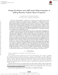 Design Evolution and AHP-Based Historiography of Lifting Reentry Vehicle Space Programs