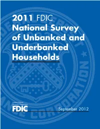 FDIC Survey of Banks' Efforts to Serve the Unbanked and Underbanked