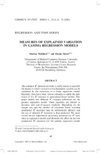 Measures of Explained Variation in Gamma Regression Models