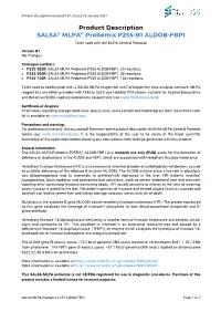Product Description SALSA® MLPA® Probemix P255-B1 ALDOB-FBP1 to Be Used with the MLPA General Protocol