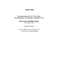 The Buddha's Teachings on Right View