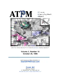 Volume 2, Number 10 October 26, 1996 Iwantatpm@Aol.Com