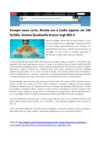 Europei Vasca Corta, Rivolta Oro E Codia Argento Nei 100 Farfalla