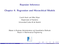 Bayesian Inference Chapter 4: Regression and Hierarchical Models