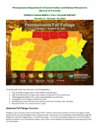 FALL FOLIAGE REPORT October 8 – October 14, 2020